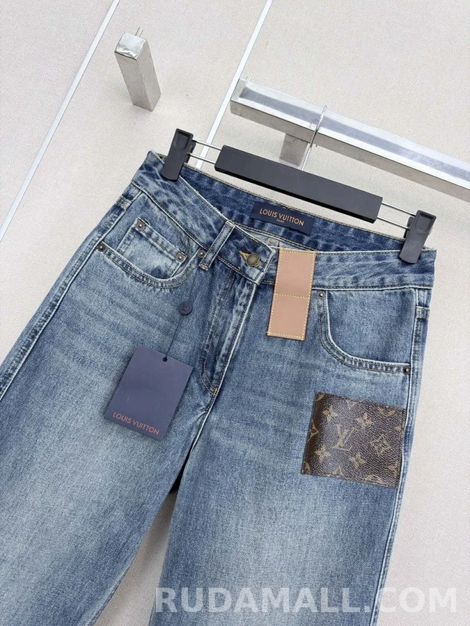 루이비통 루이비통 모노그램 패치 스트레이트 팬츠 상세 이미지