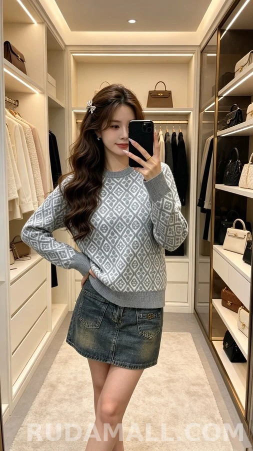 루이비통 루이비통 모노그램 플라워 자카드 니트 상세 이미지