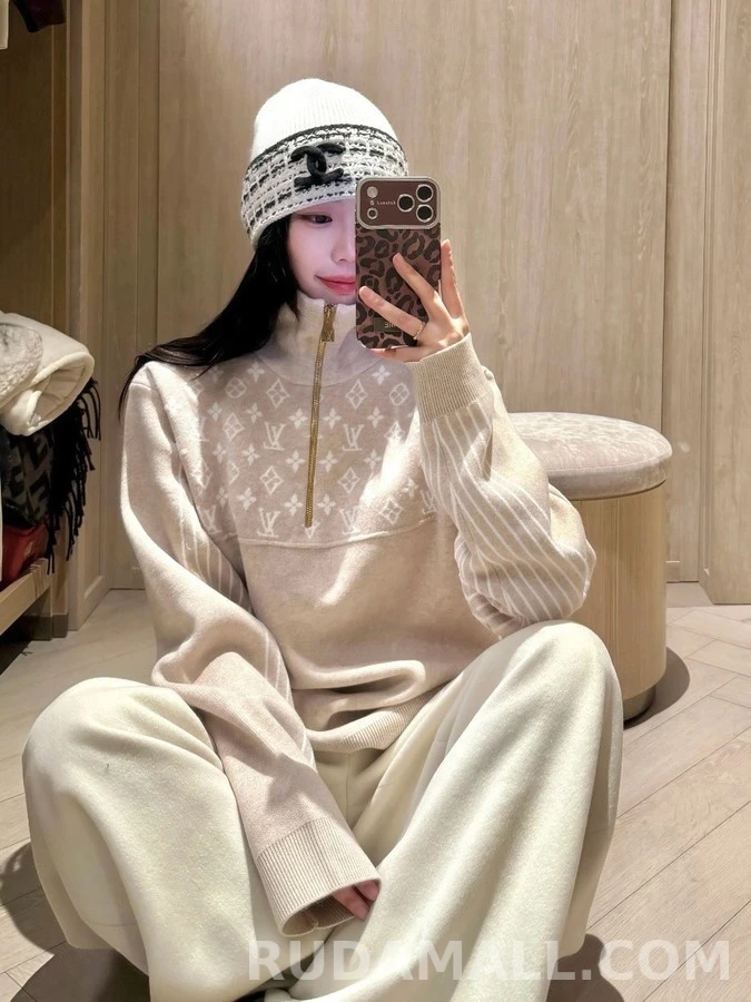 루이비통 루이비통 모노그램 하프 집업 니트 상세 이미지
