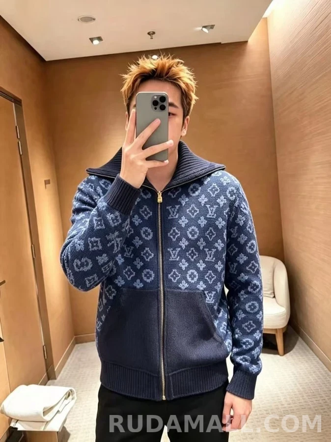 루이비통 루이비통 모노그램 하프넥 니트 집업 상세 이미지
