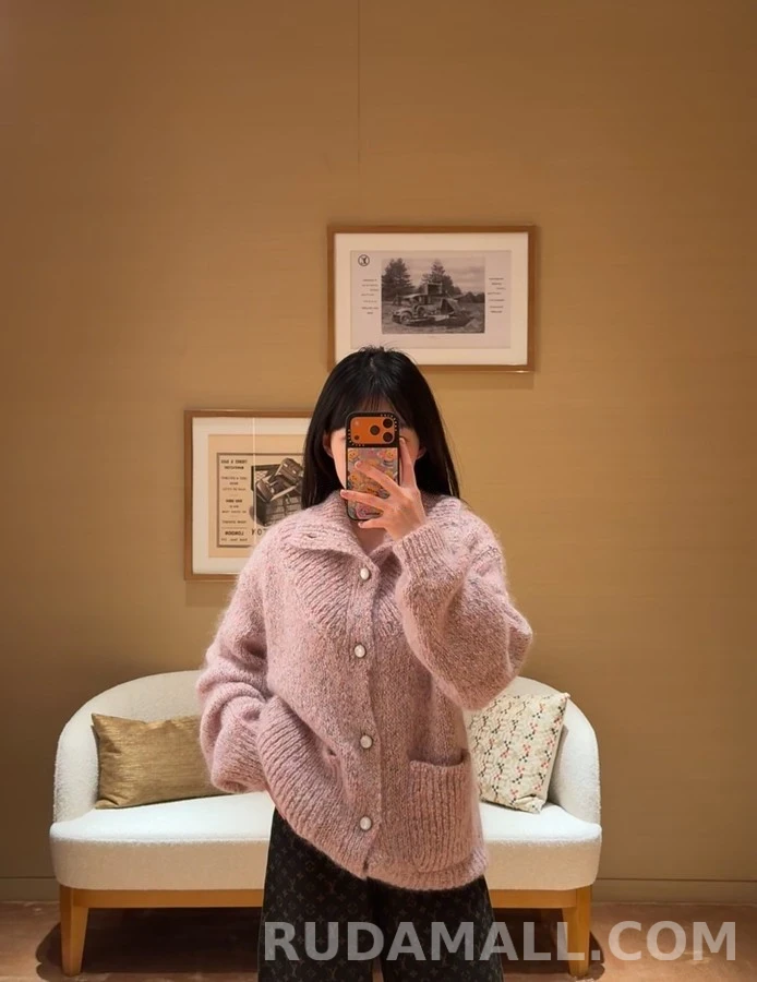 루이비통 루이비통 모헤어 레터링 패치 진주 버튼 자켓 상세 이미지