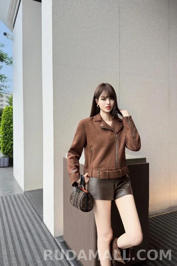 루이비통 루이비통 스웨이드 벨티드 바이커 자켓 상세 이미지
