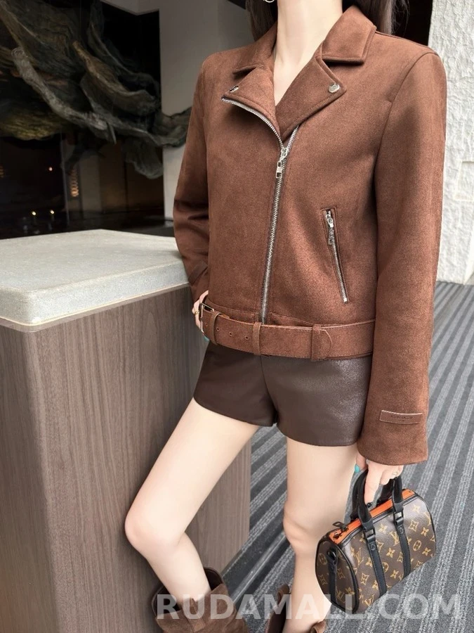 루이비통 루이비통 스웨이드 벨티드 바이커 자켓 상세 이미지