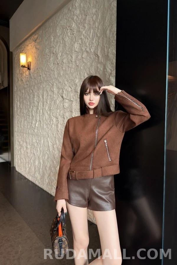 루이비통 루이비통 스웨이드 벨티드 바이커 자켓 상세 이미지