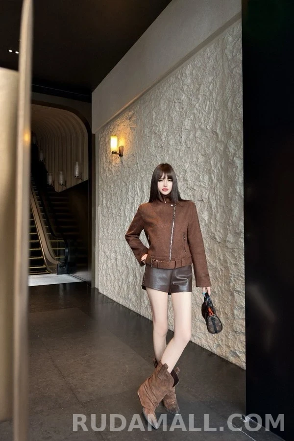 루이비통 루이비통 스웨이드 벨티드 바이커 자켓 상세 이미지