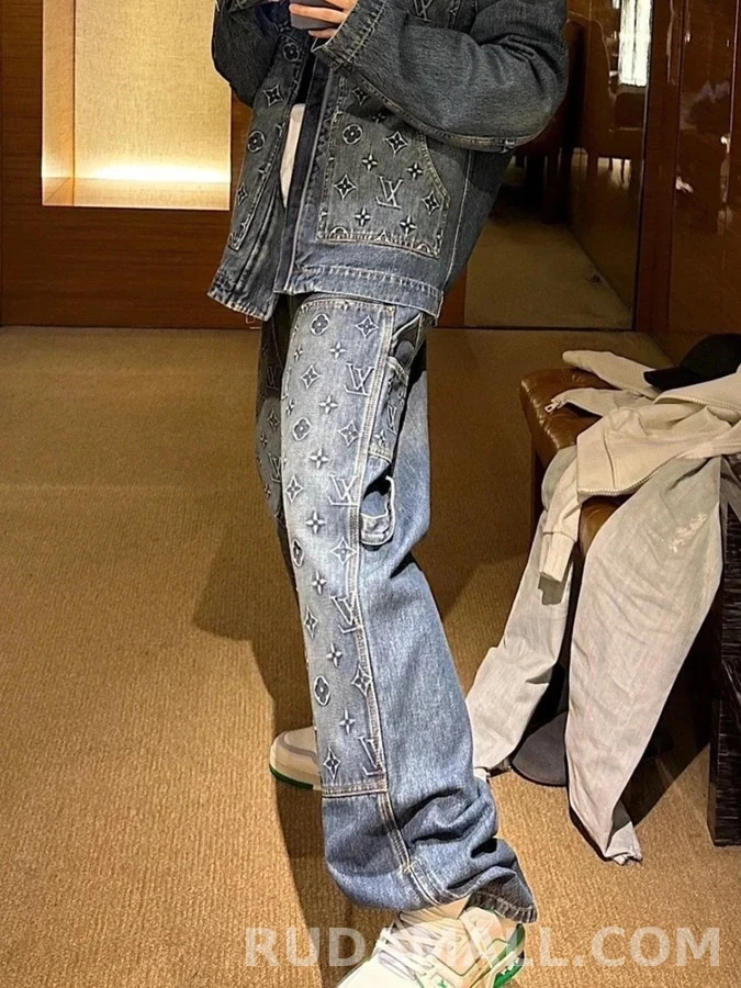루이비통 루이비통 엠보싱 모노그램 데님 카펜터 팬츠 상세 이미지