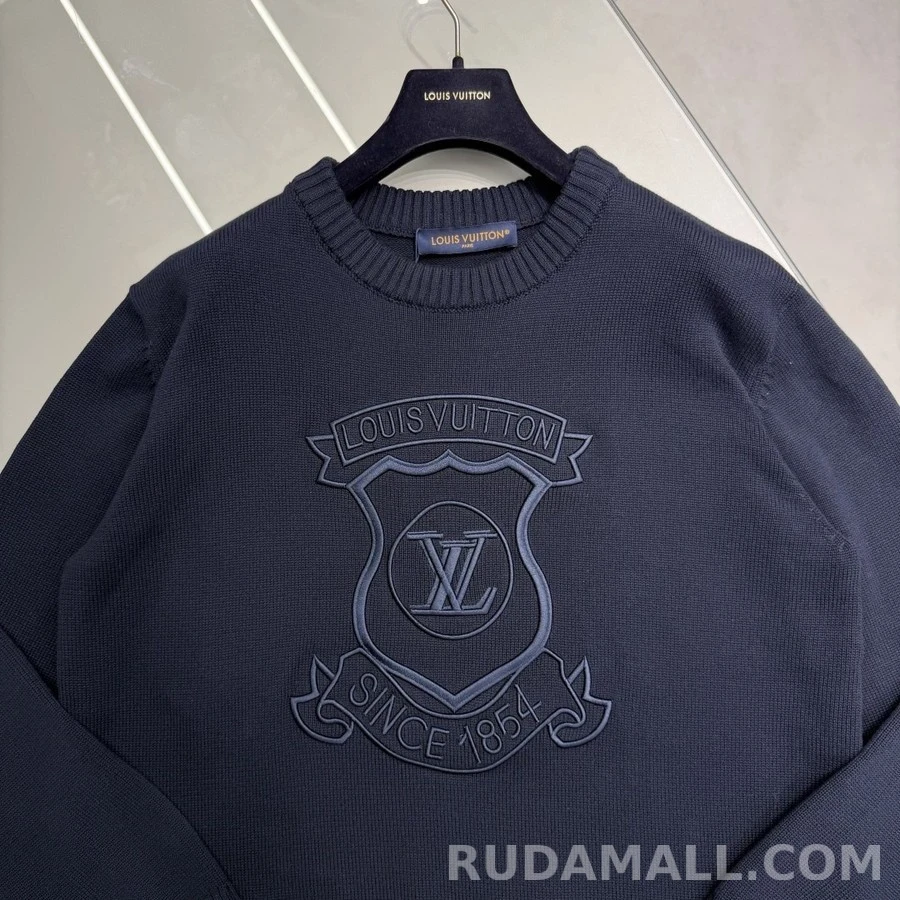 루이비통 루이비통 엠블럼 자수 라운드넥 니트 상세 이미지