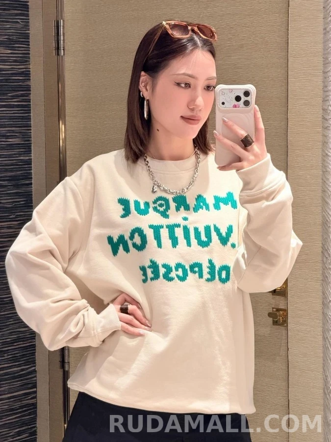 루이비통 루이비통 자수 레터링 맨투맨 상세 이미지