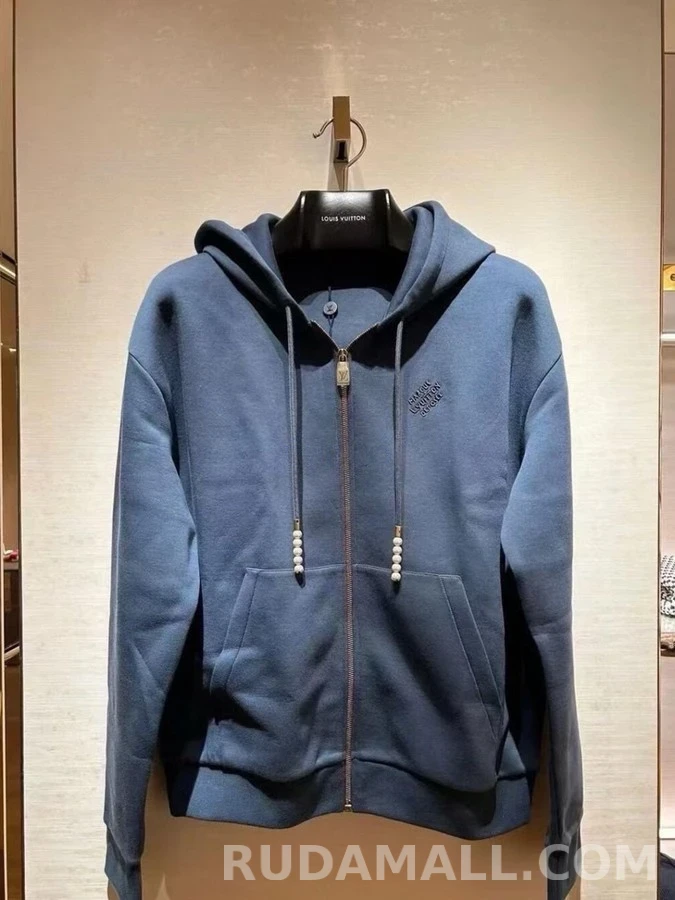 루이비통 루이비통 자수 로고 드로스트링 후드 집업 상세 이미지