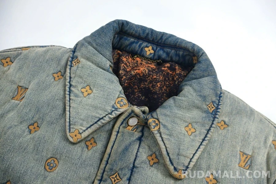 루이비통 루이비통 자수 워싱 데님 패딩 상세 이미지