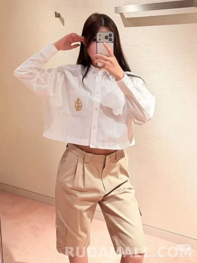 루이비통 루이비통 자수 크롭 셔츠 상세 이미지