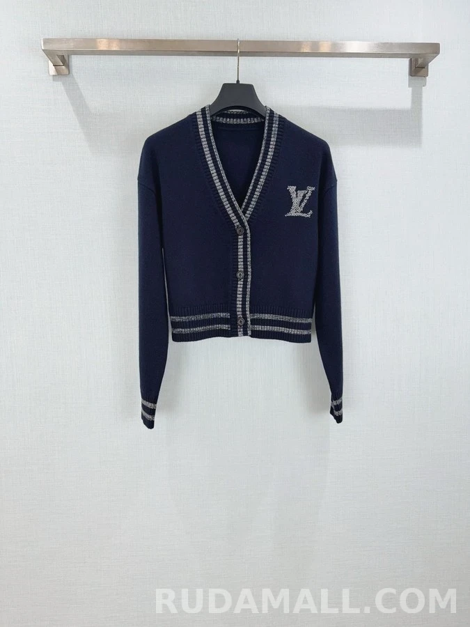 루이비통 루이비통 자수 V넥 가디건 상세 이미지