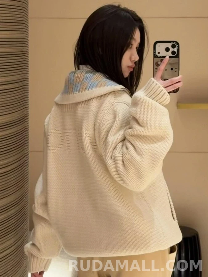 루이비통 루이비통 체크넥 인타샤 니트 가디건 상세 이미지
