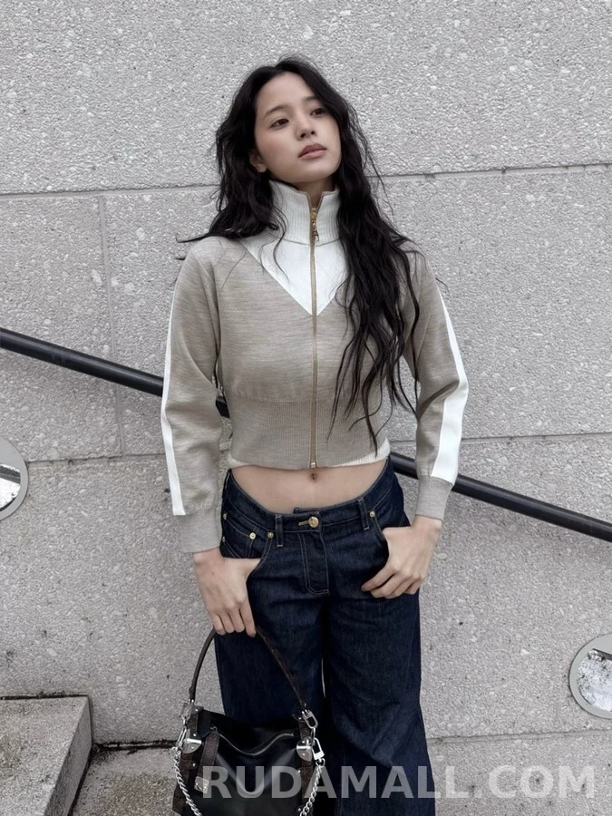 루이비통 루이비통 프리미엄 삼각 로고 패치 차이나넥 집업 자켓 상세 이미지