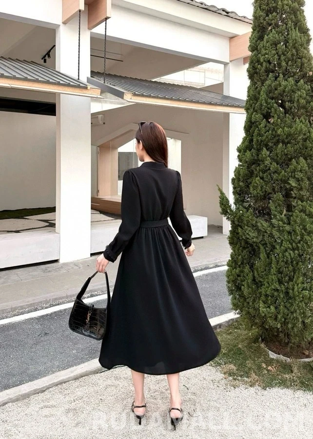 루이비통 루이비통 프릴 금장 롱 원피스 상세 이미지