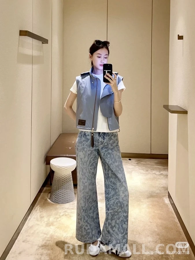 루이비통 루이비통 항해 패턴 와이드 데님 팬츠 상세 이미지
