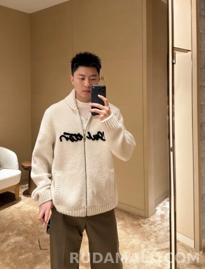 루이비통 루이비통 Vui tton 레터링 울 혼방 집업 니트 상세 이미지