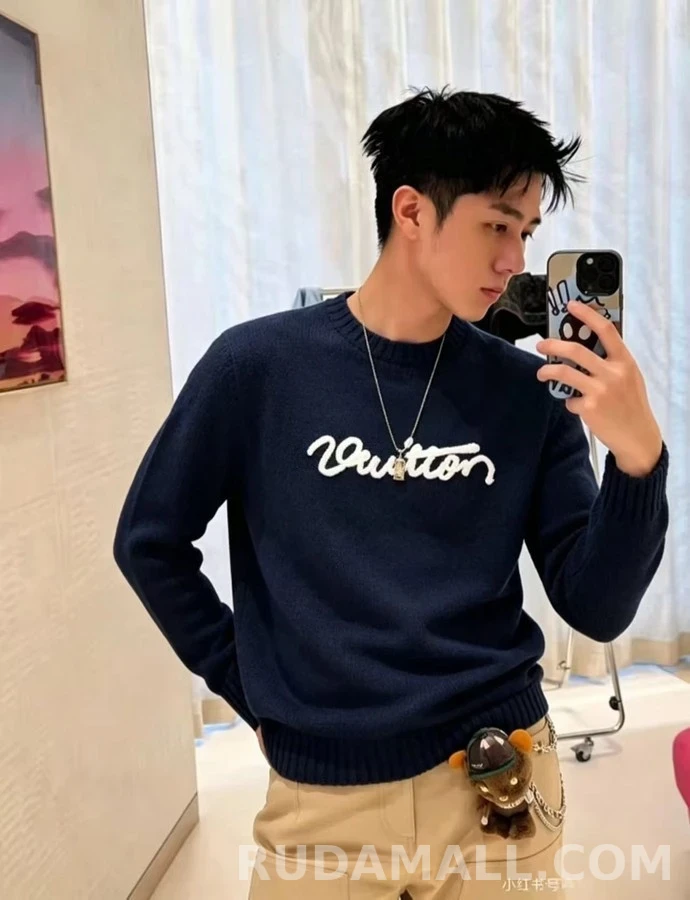 루이비통 루이비통 Vuitton 레터링 라운드넥 니트 상세 이미지