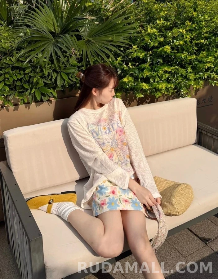 마르니 마르니 수채화 데이지 긴팔 티셔츠 상세 이미지