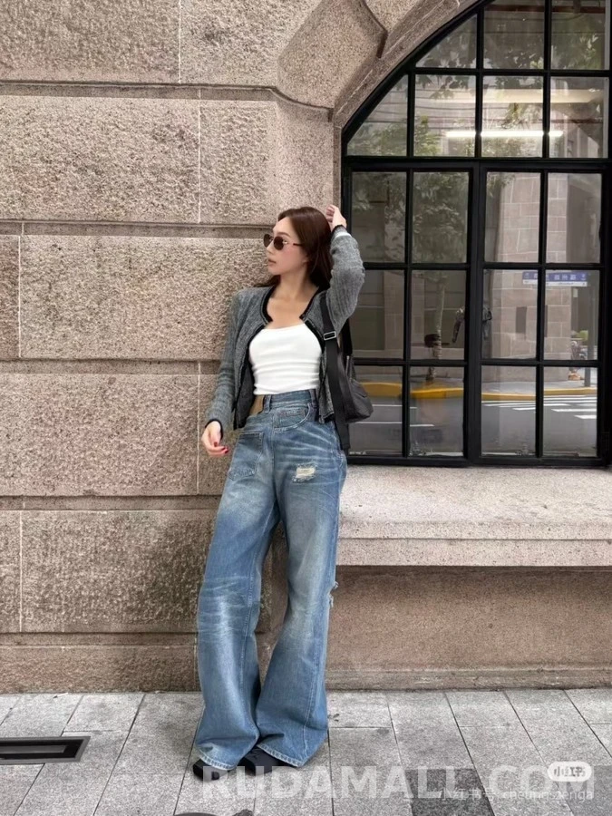 메종 마르지엘라 메종마르지엘라 컷아웃 와이드 데님 팬츠 상세 이미지