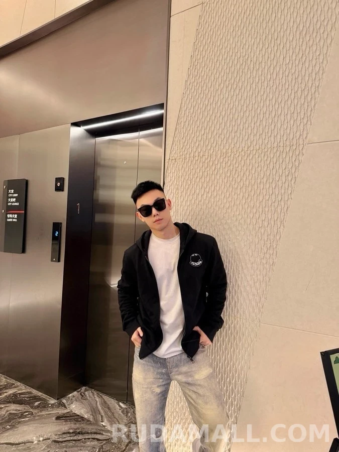 몽클레어 몽클레어 로고 코튼 집업 후드 상세 이미지