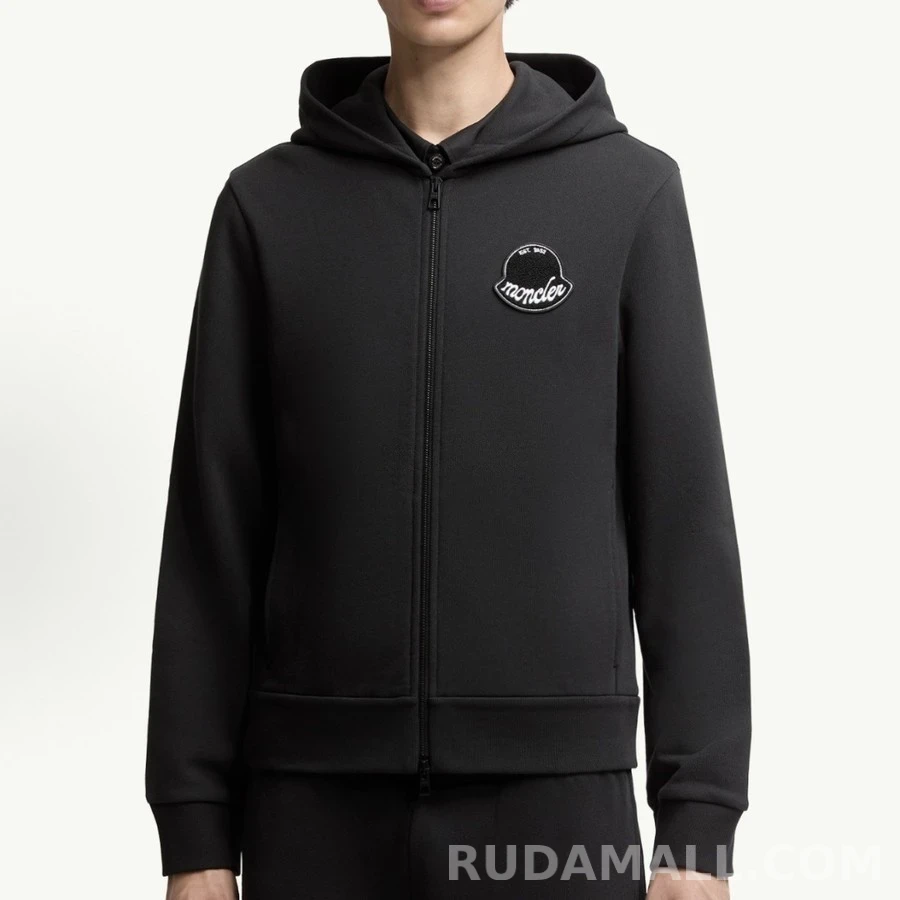 몽클레어 몽클레어 로고 코튼 집업 후드 상세 이미지