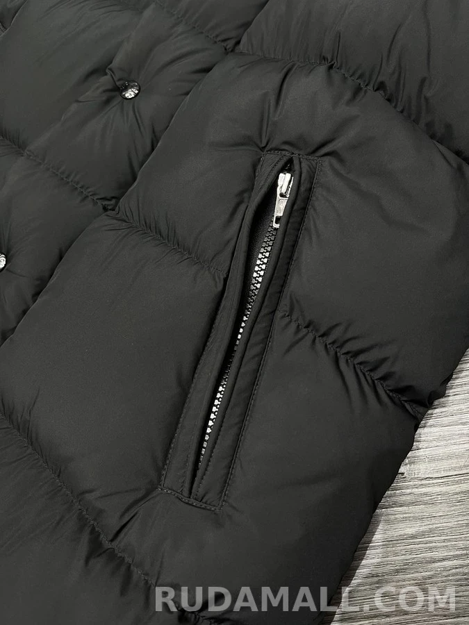 몽클레어 몽클레어 블랙 스냅 탈부착 와이드 후드 여성 패딩 상세 이미지
