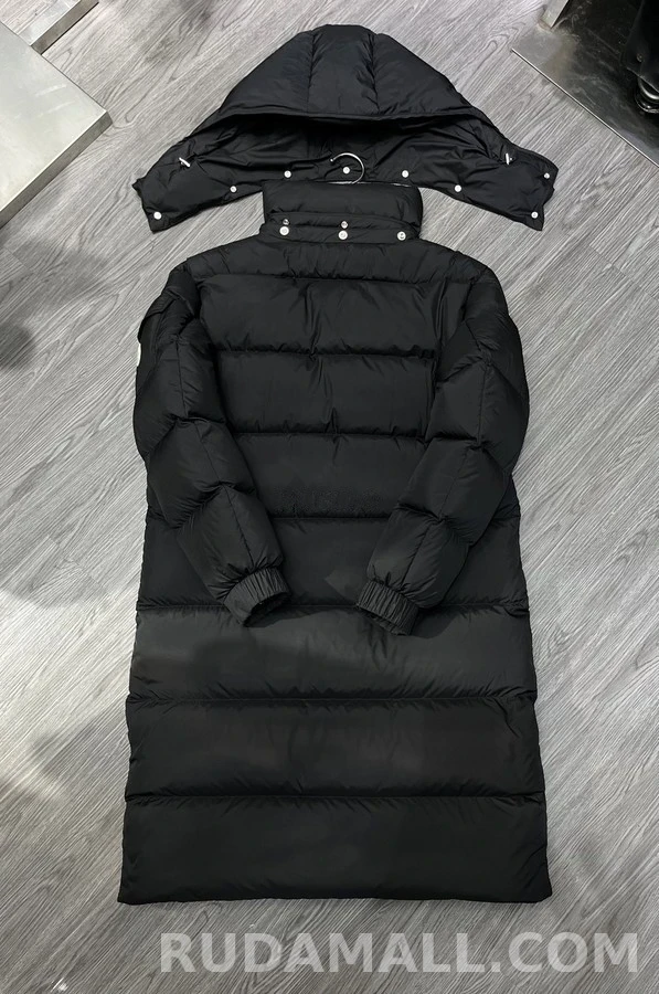 몽클레어 몽클레어 블랙 스냅 탈부착 와이드 후드 여성 패딩 상세 이미지