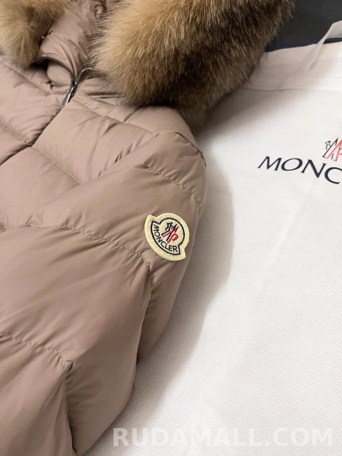 몽클레어 몽클레어 여성 큐피돈 풍성한 빅 퍼 후드 날씬핏 벨트 패딩 상세 이미지