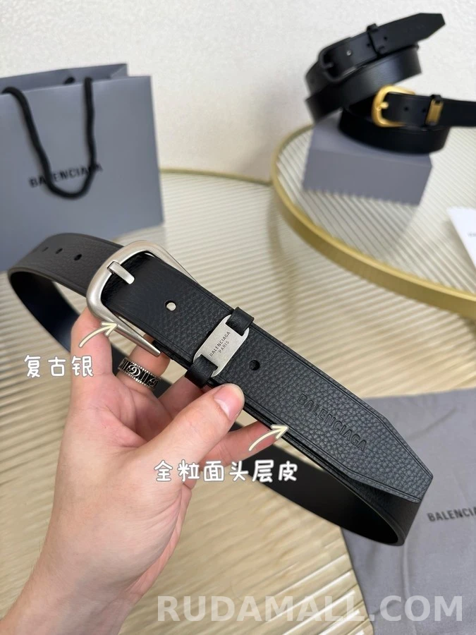 발렌시아가 발렌시아가 로고 플레이트 레더 벨트 상세 이미지