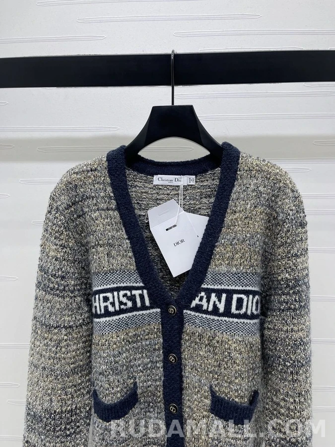 디올 디올 레터링 V넥 니트 가디건 상세 이미지