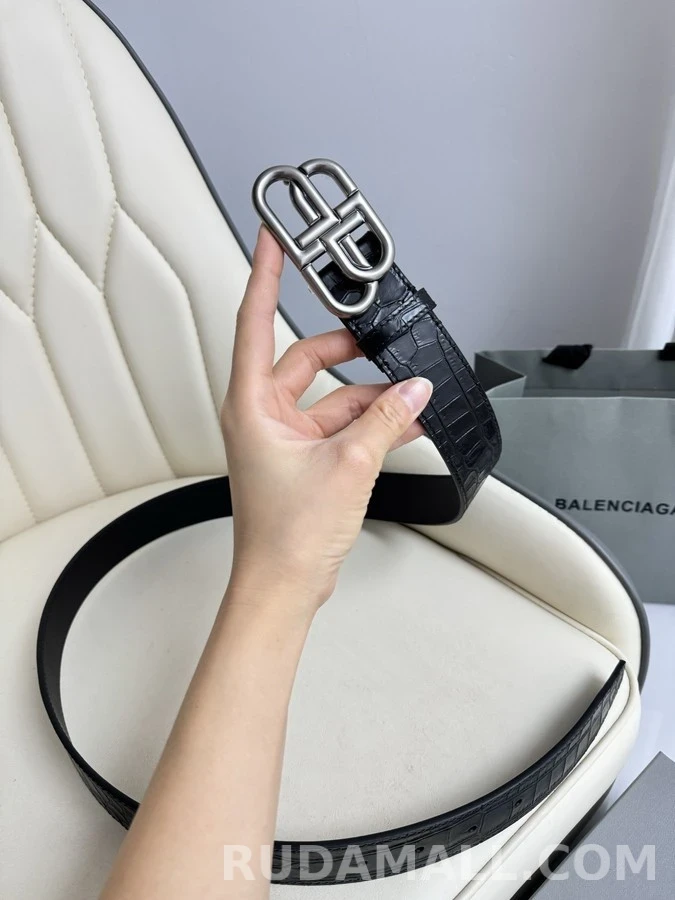 발렌시아가 발렌시아가 로고 크로커다일 벨트 상세 이미지