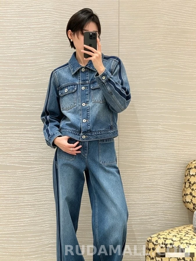 디올 디올 컬러블록 레터링 데님 자켓 상세 이미지