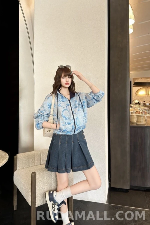 디올 디올 플라워 버드 프린트 양면 후드 집업 상세 이미지