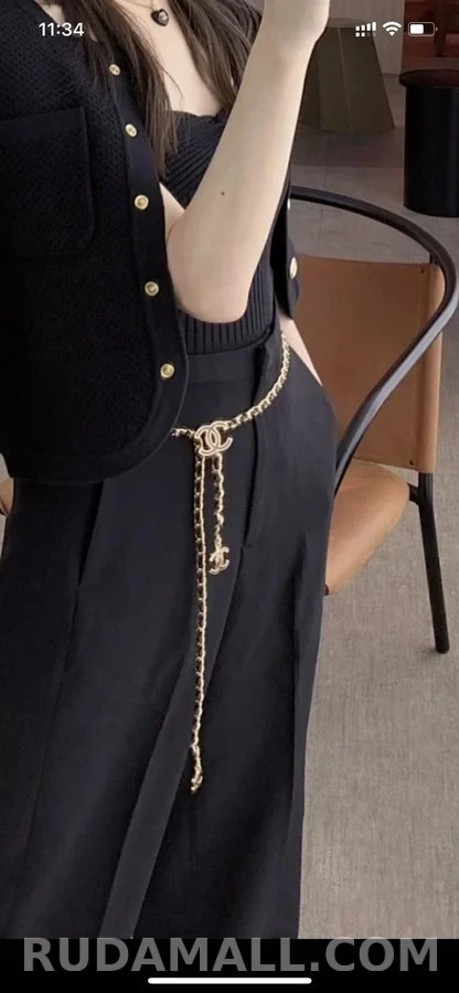 샤넬 샤넬 로고 위빙 체인 벨트 상세 이미지