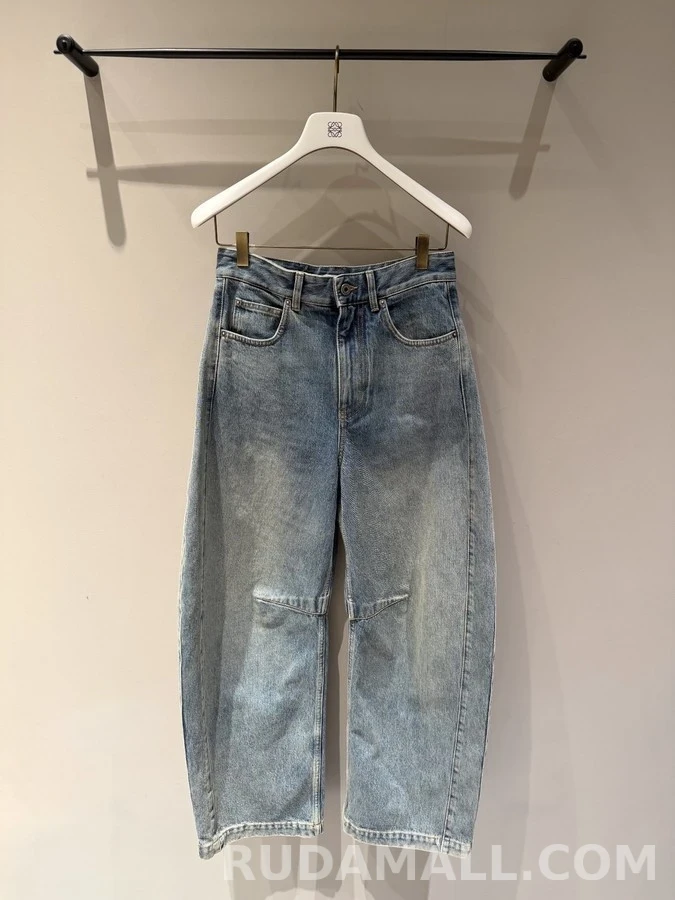 로에베 로에베 아나그램 자수 곡선 패널 와이드 데님 상세 이미지