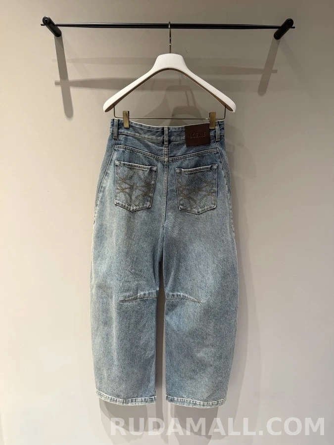 로에베 로에베 아나그램 자수 곡선 패널 와이드 데님 상세 이미지
