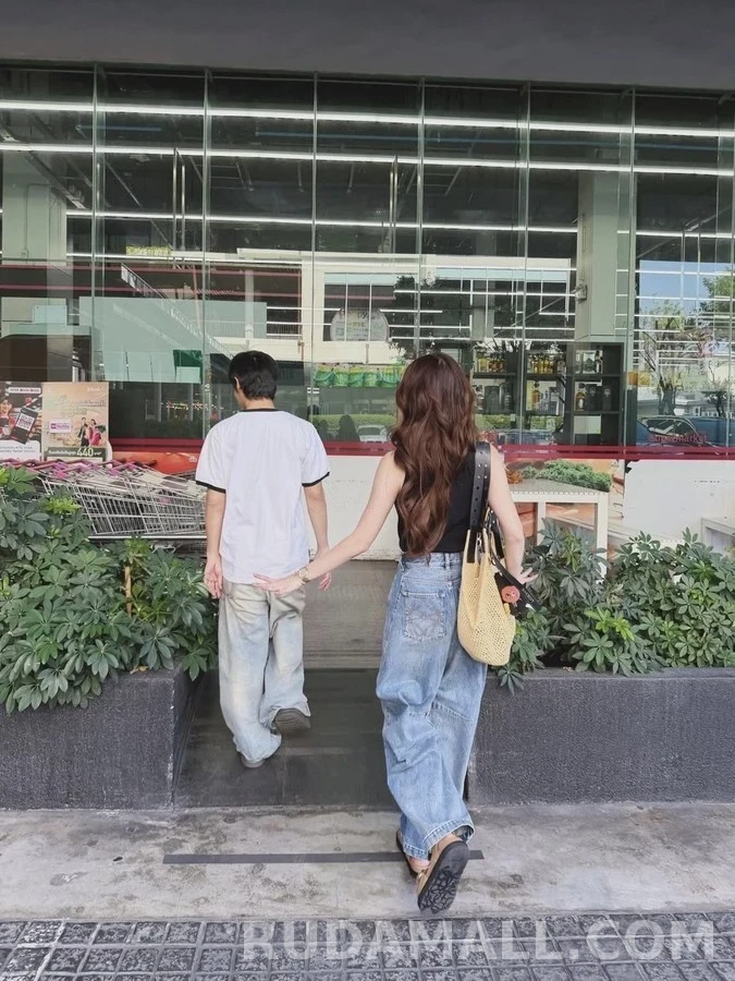 로에베 로에베 아나그램 자수 곡선 패널 와이드 데님 상세 이미지
