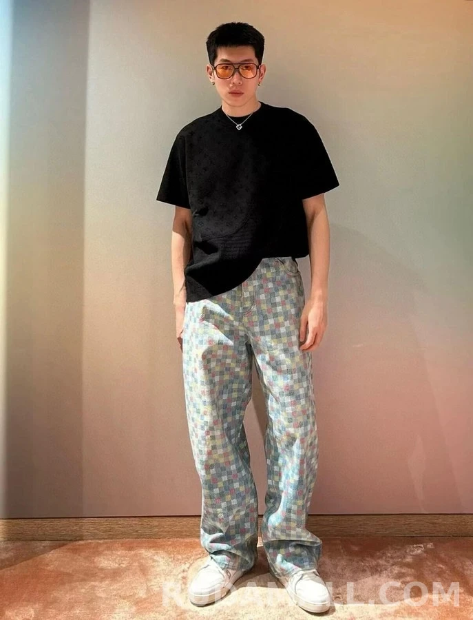 루이비통 루이비통 다미에 체크 데님 팬츠 상세 이미지