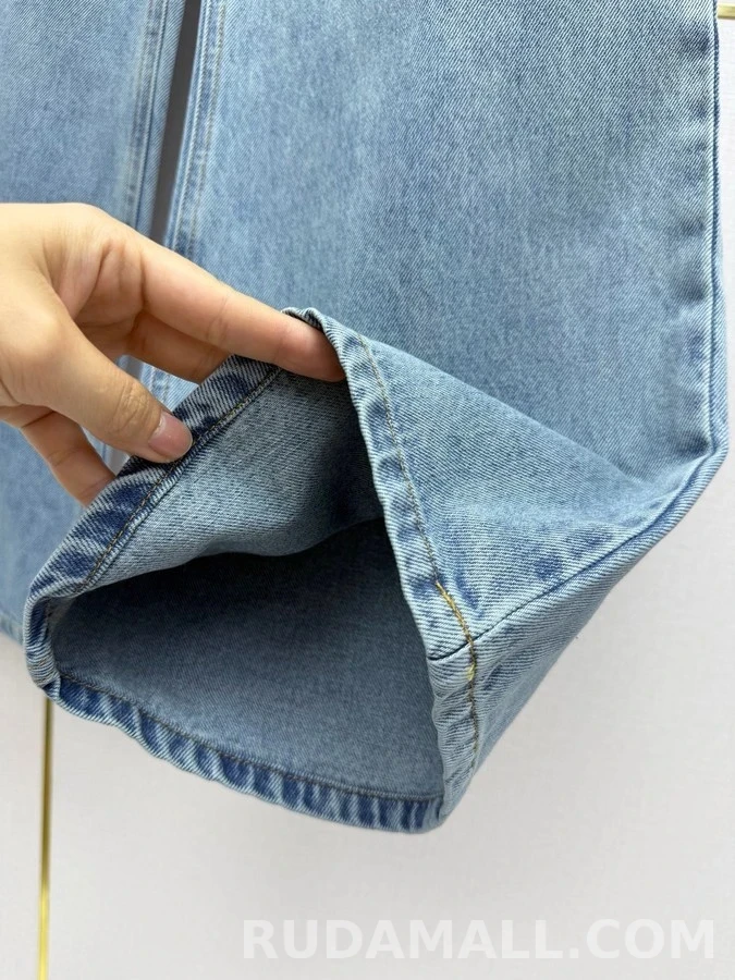 루이비통 루이비통 레터링 엠브로이더리 데님 와이드 팬츠 상세 이미지