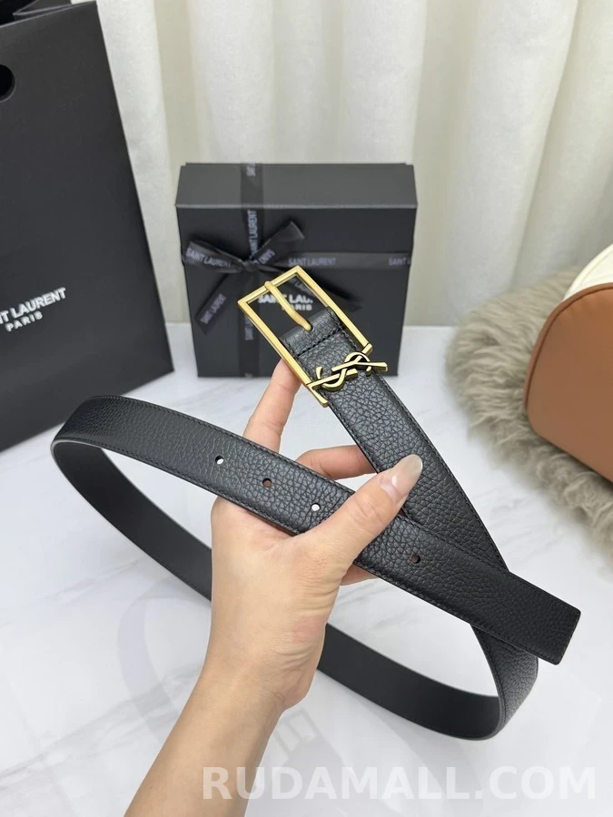 생로랑 세인트로랑 로고 레더 벨트 상세 이미지
