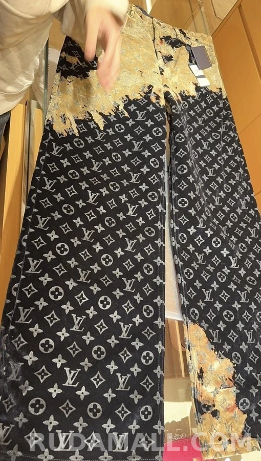 루이비통 루이비통 모노그램 블리치 플록 데님 팬츠 상세 이미지
