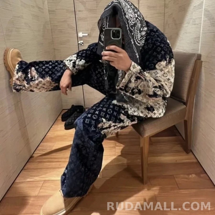 루이비통 루이비통 모노그램 블리치 플록 데님 팬츠 상세 이미지