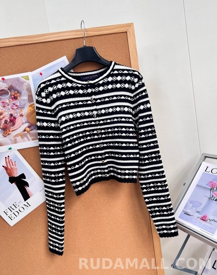 루이비통 루이비통 모노그램 스트라이프 니트 가디건 상세 이미지