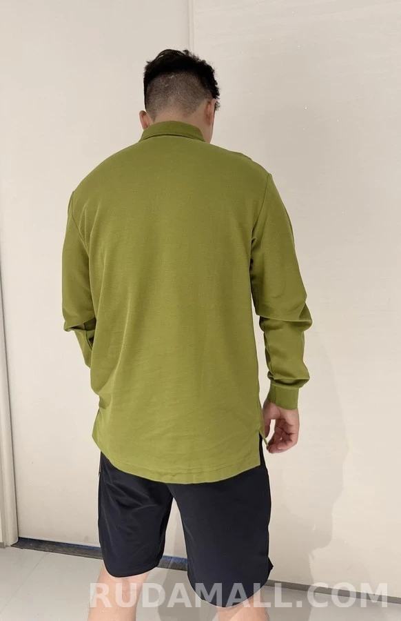 버버리 버버리 기사 로고 긴팔 폴로 티셔츠 상세 이미지
