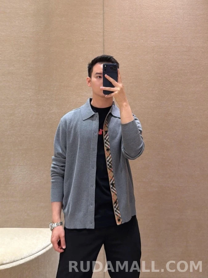 버버리 버버리 체크 패턴 울 가디건 상세 이미지