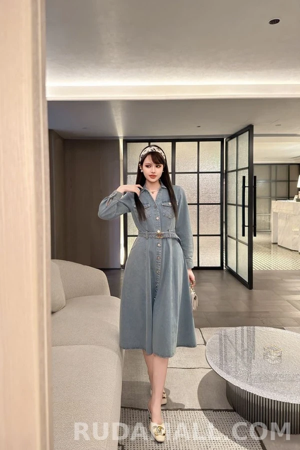 샤넬 샤넬 데님 퀼팅 포켓 벨트 원피스 상세 이미지