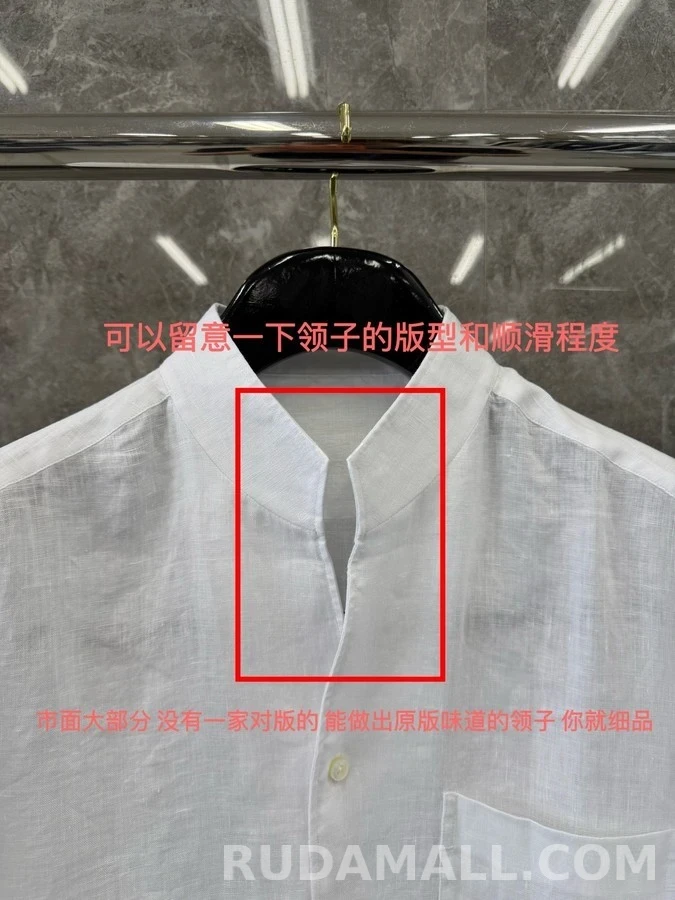 제냐 제냐 린넨 밴드 칼라 셔츠 상세 이미지