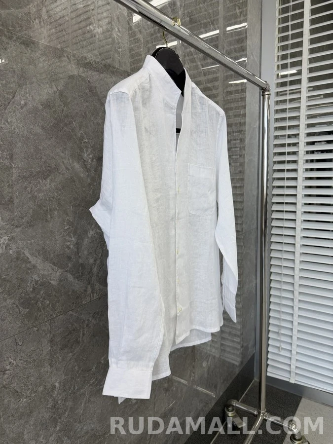 제냐 제냐 린넨 밴드 칼라 셔츠 상세 이미지