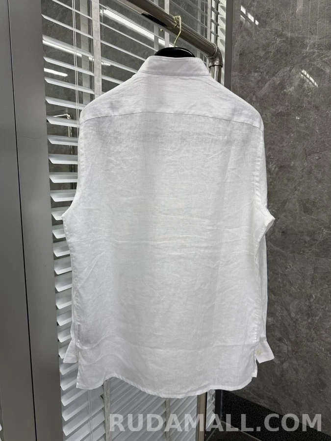 제냐 제냐 린넨 밴드 칼라 셔츠 상세 이미지